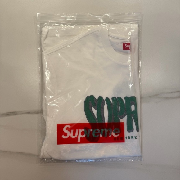 Supreme SS25 Flocked Washed S/S Top Size L White